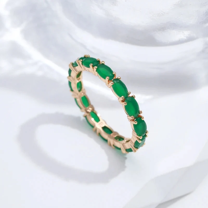 Bague Or Fine Pierres Vertes