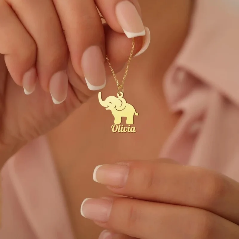 Collier Éléphant Prénom