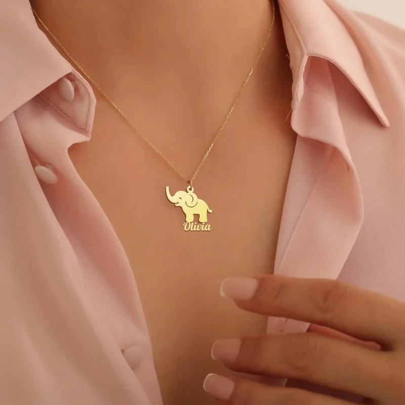 Collier Éléphant Prénom