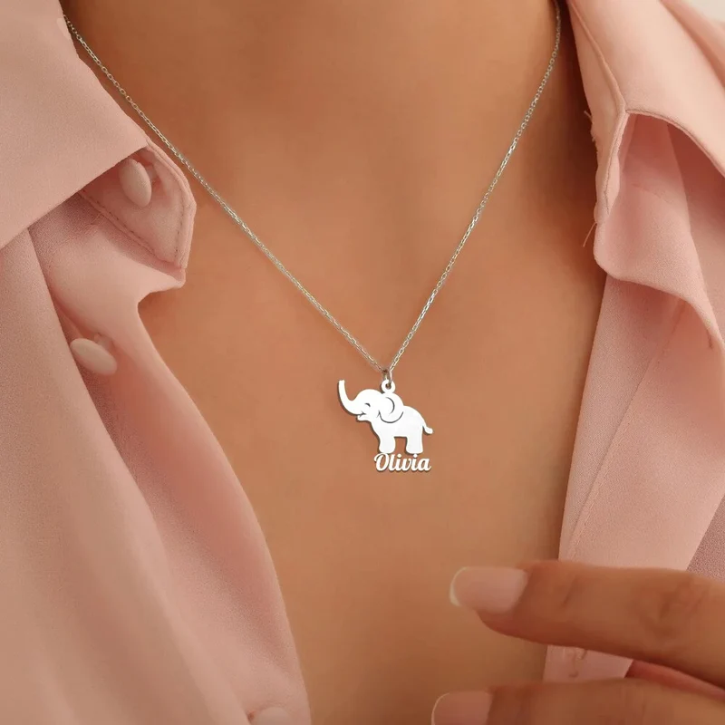 Collier Éléphant Prénom