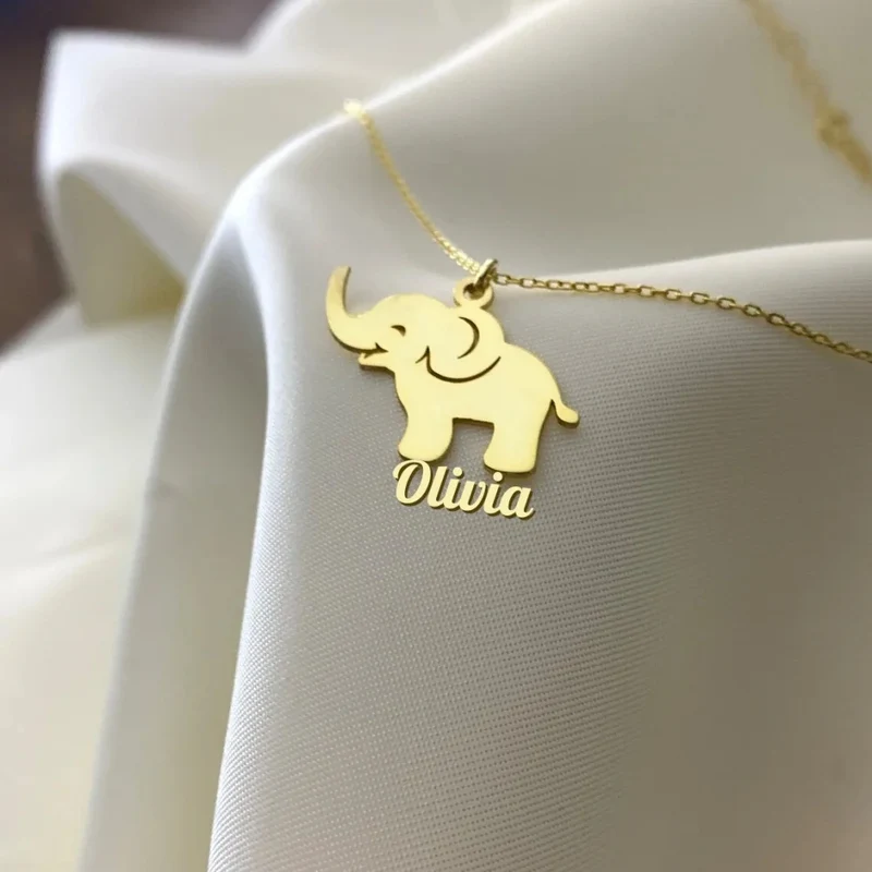 Collier Éléphant Prénom