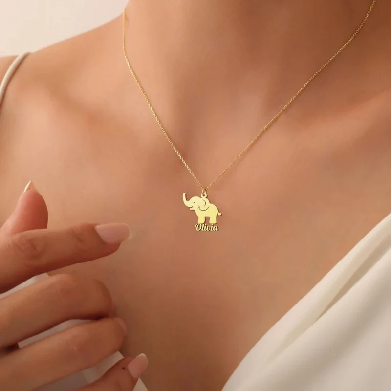 Collier Éléphant Prénom
