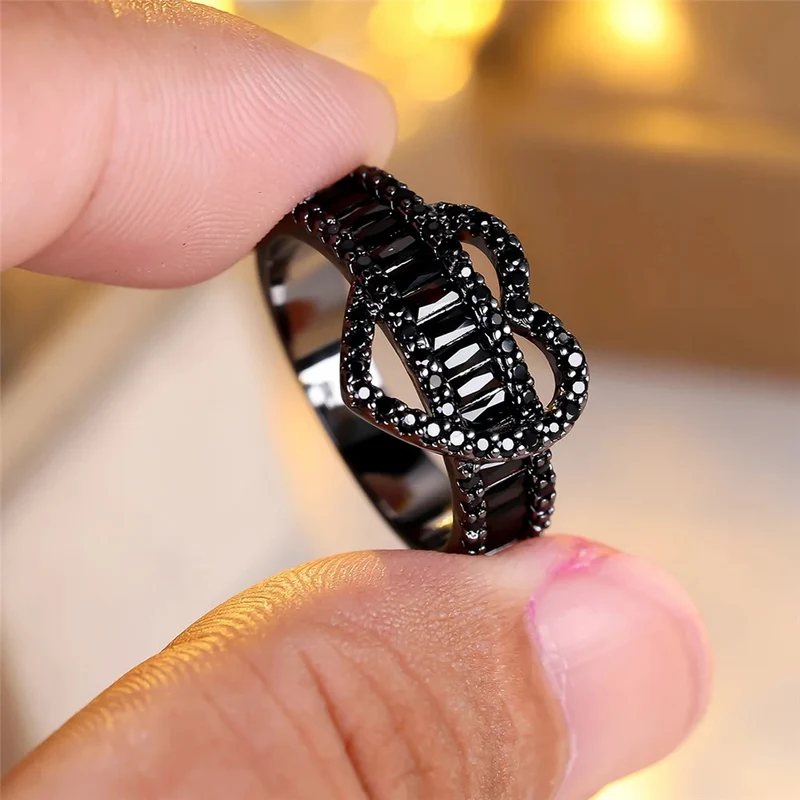 Bague Noire Cœur