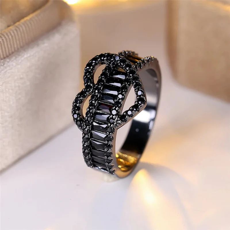 Bague Noire Cœur