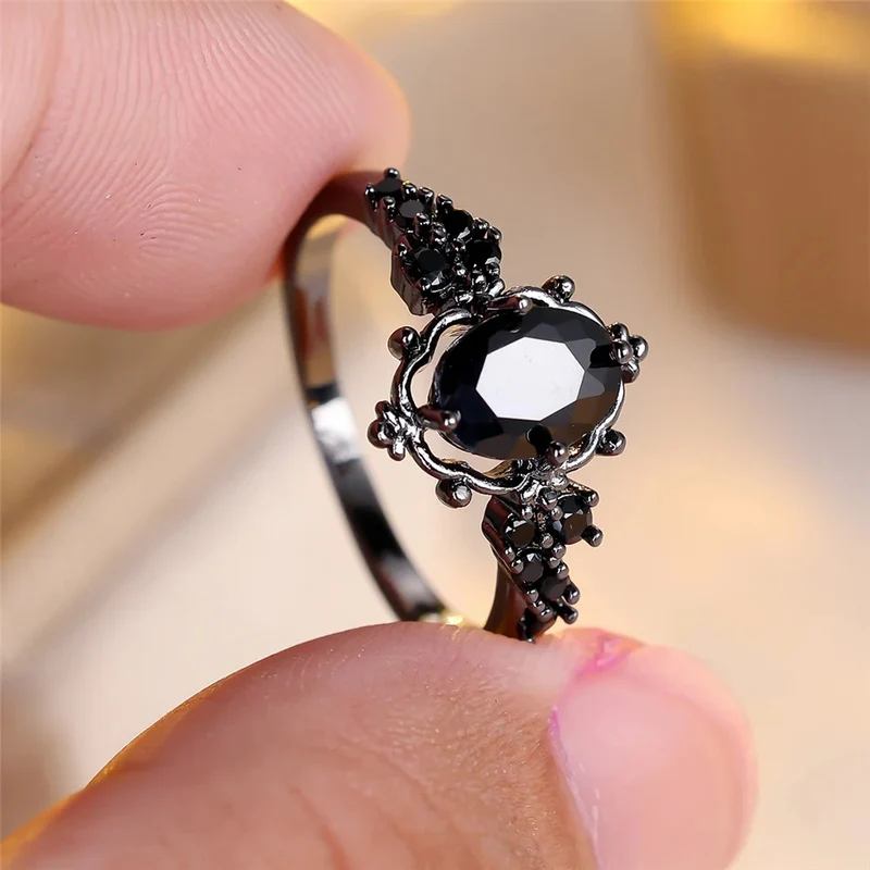 Bague Noire et Diamant
