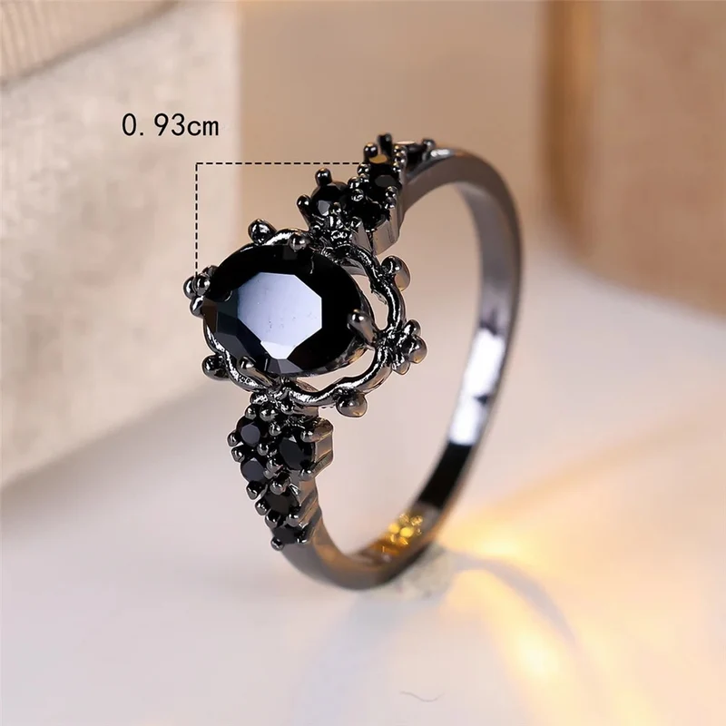 Bague Noire et Diamant