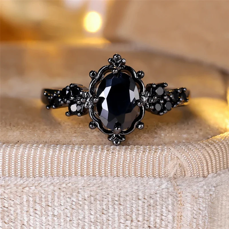 Bague Noire et Diamant