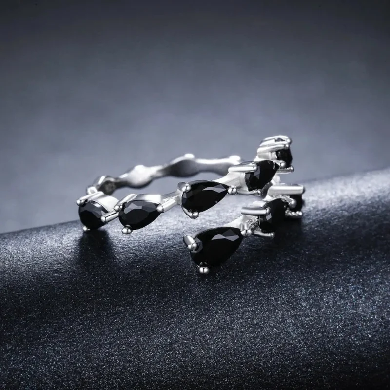 Bague Pierres Noires Fines