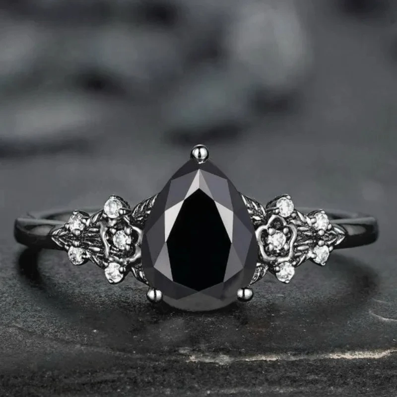 Bague Noire Brillante