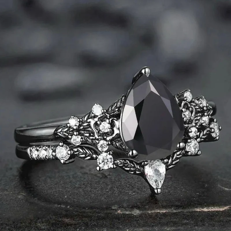 Bague Noire Brillante