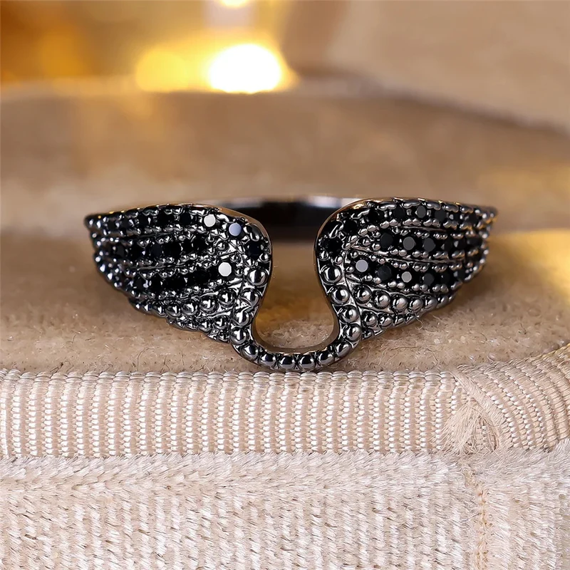 Bague Noire Strass