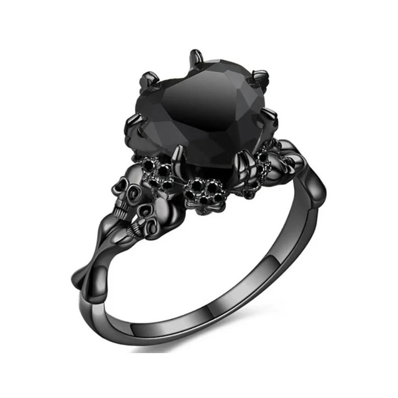 Bague Noire Gothique
