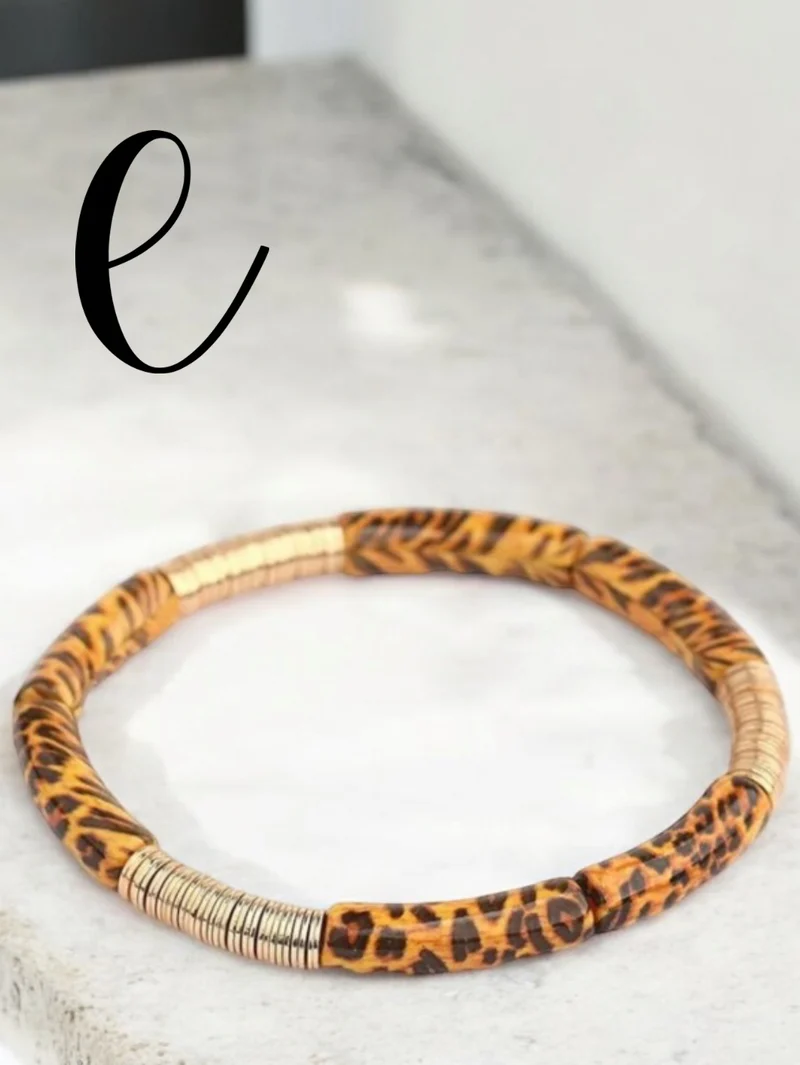 Bracelet élastique motif léopard doré 5 modèles