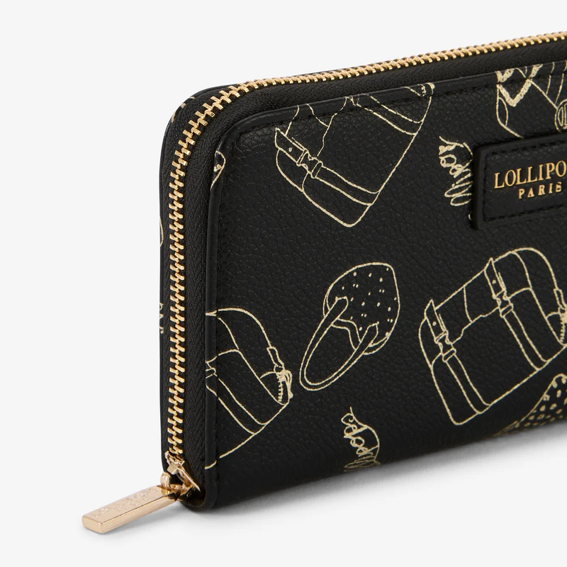 Grand portefeuille noir Sya