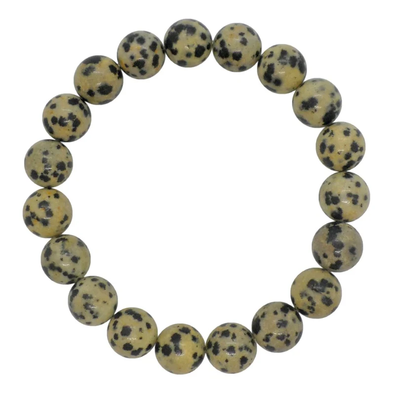 Bracelet en perles de jaspe dalmatien 10mm