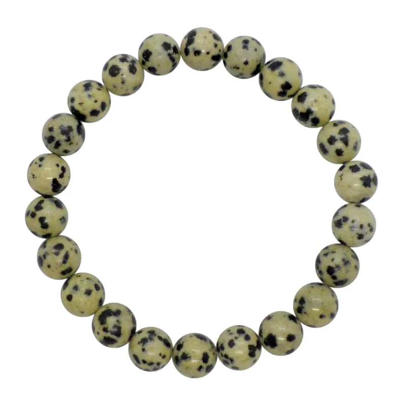 Bracelet en perles de jaspe dalmatien 8mm