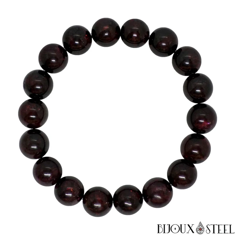Bracelet en perles de grenat 10mm