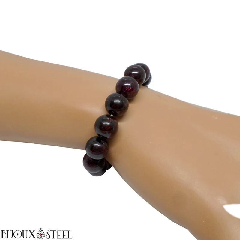 Bracelet en perles de grenat 10mm