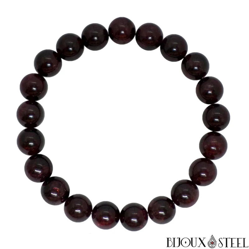 Bracelet en perles de grenat 8mm