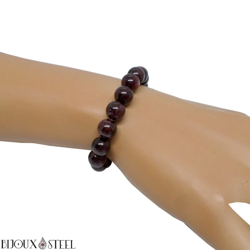 Bracelet en perles de grenat 8mm