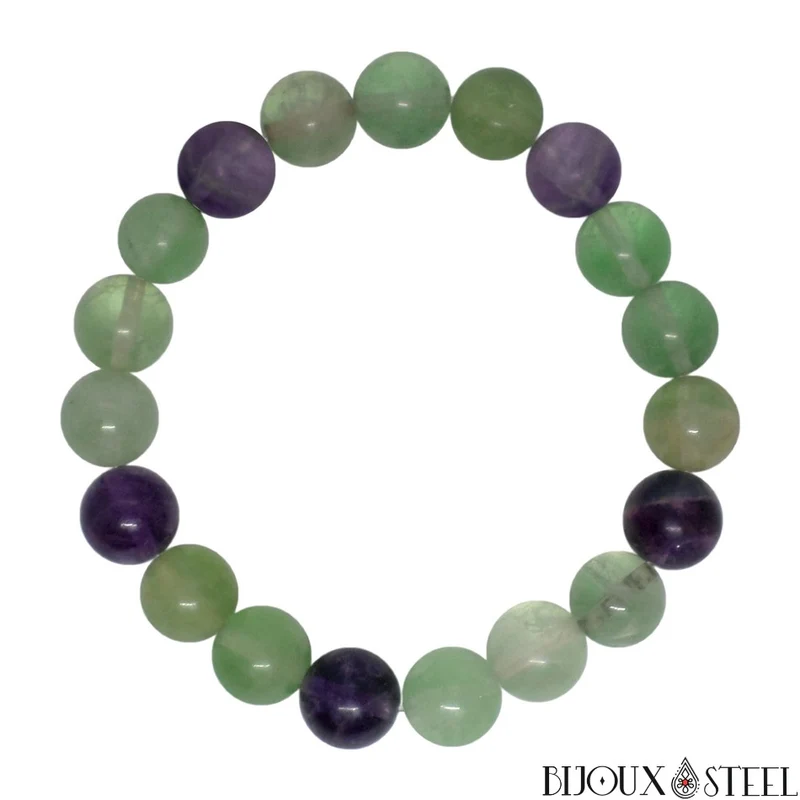 Bracelet en perles de fluorite 10mm
