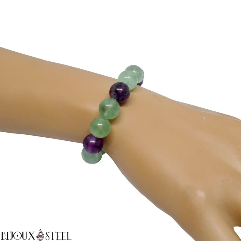 Bracelet en perles de fluorite 10mm