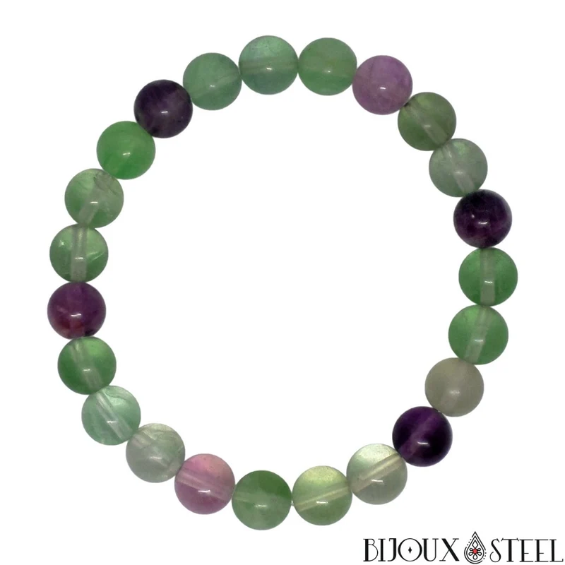 Bracelet en perles de fluorite 8mm