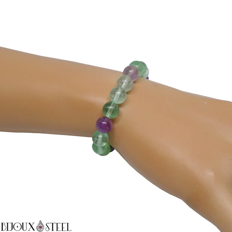 Bracelet en perles de fluorite 8mm