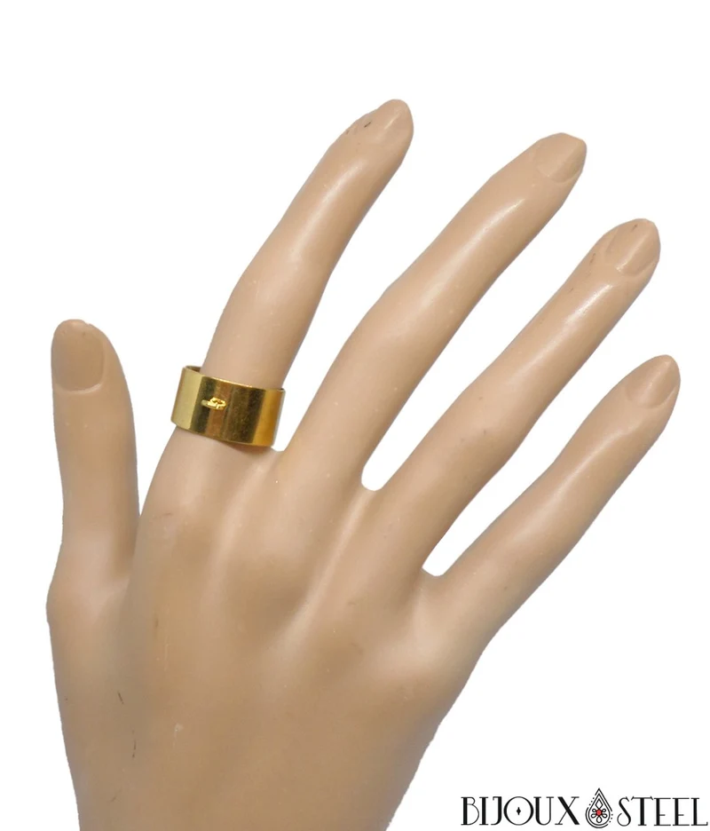 Bague anneau large pampille ajustable pour pendentifs en acier chirurgical