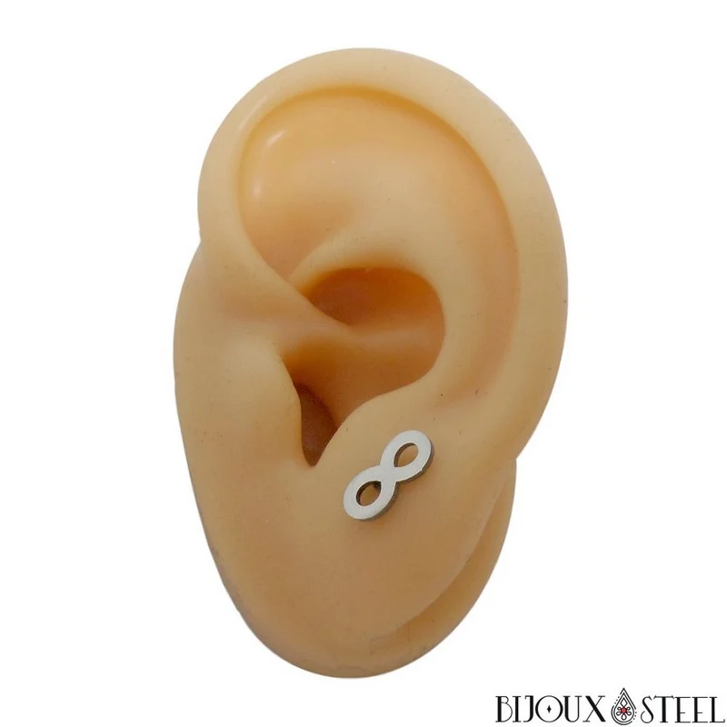 Boucles d'oreilles infini en acier inoxydable