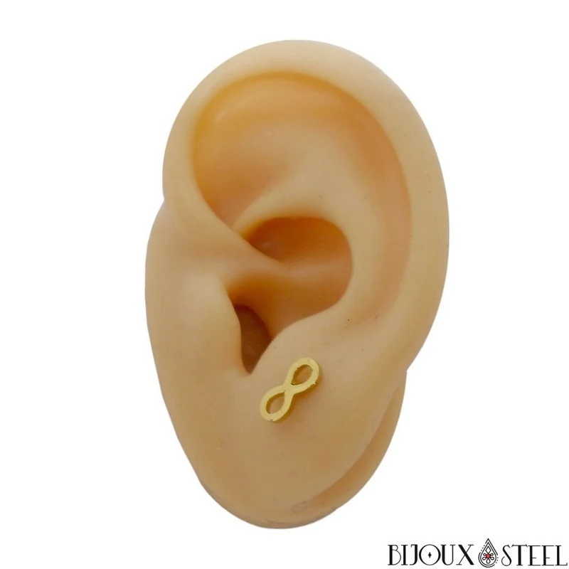 Boucles d'oreilles infini en acier inoxydable