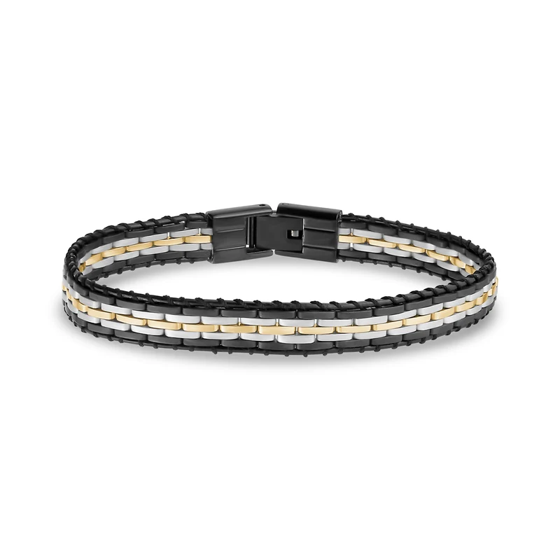 Bracelet moderne à maillons contrastés