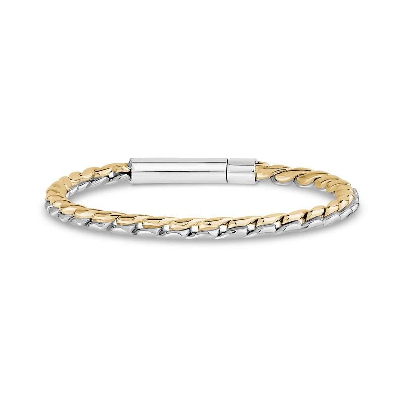 Bracelet à maillons imbriqués bicolores