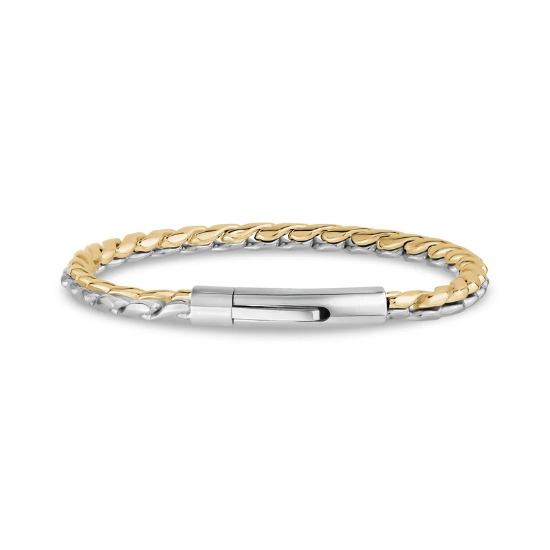 Bracelet à maillons imbriqués bicolores