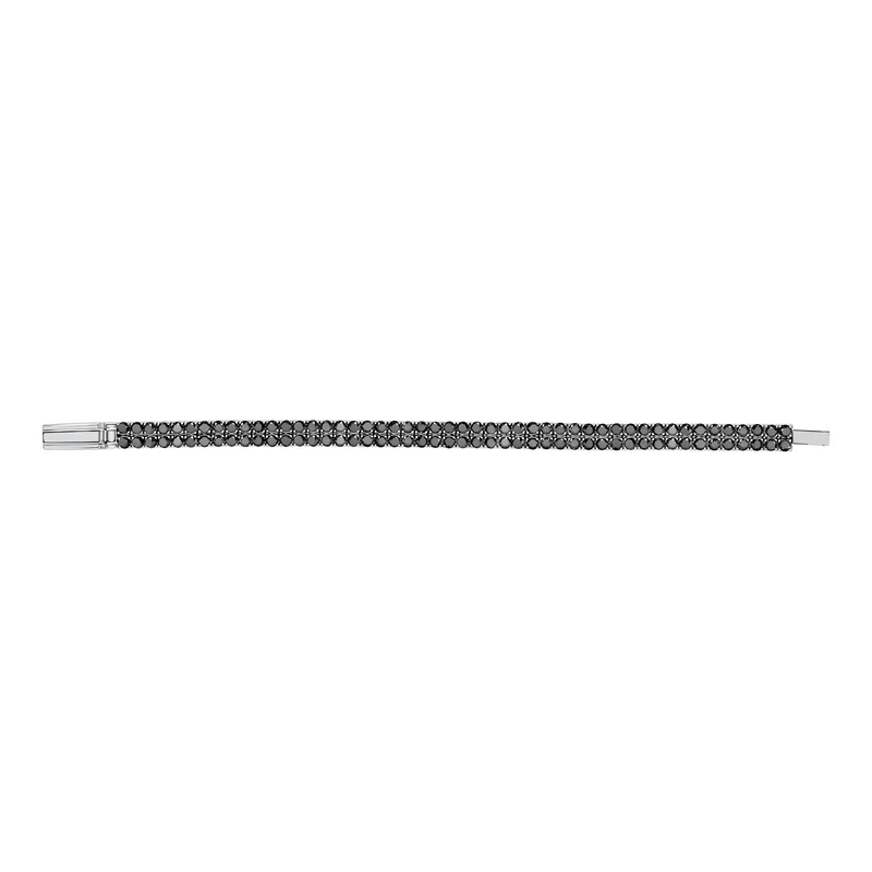 Bracelet de tennis à double rangée de pierres noires