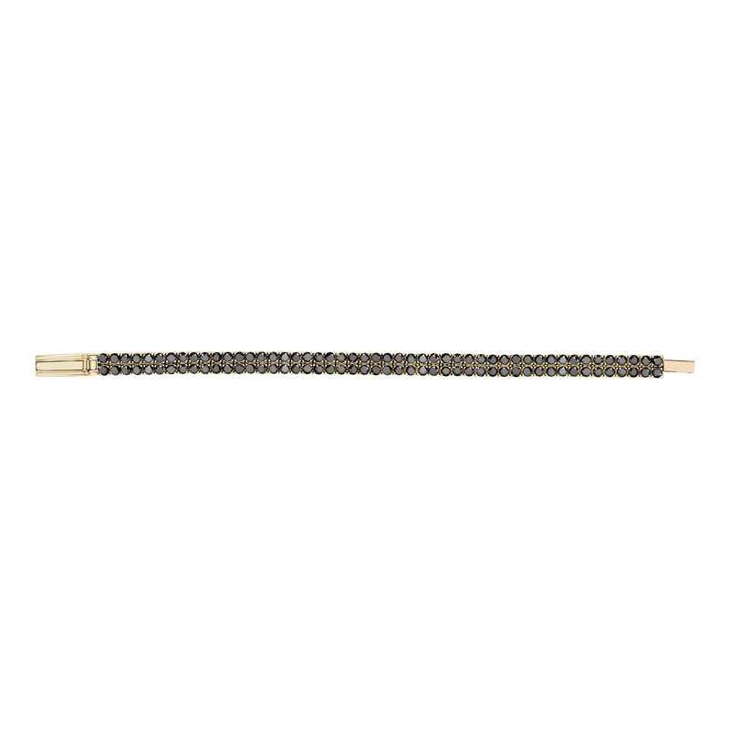 Bracelet de tennis à double rangée de pierres noires