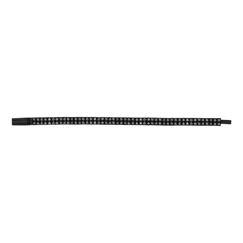 Bracelet de tennis à double rangée de pierres noires