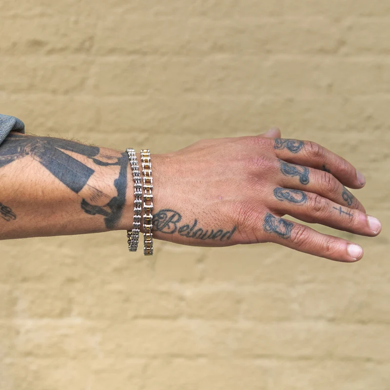 Bracelet cavalier bicolore