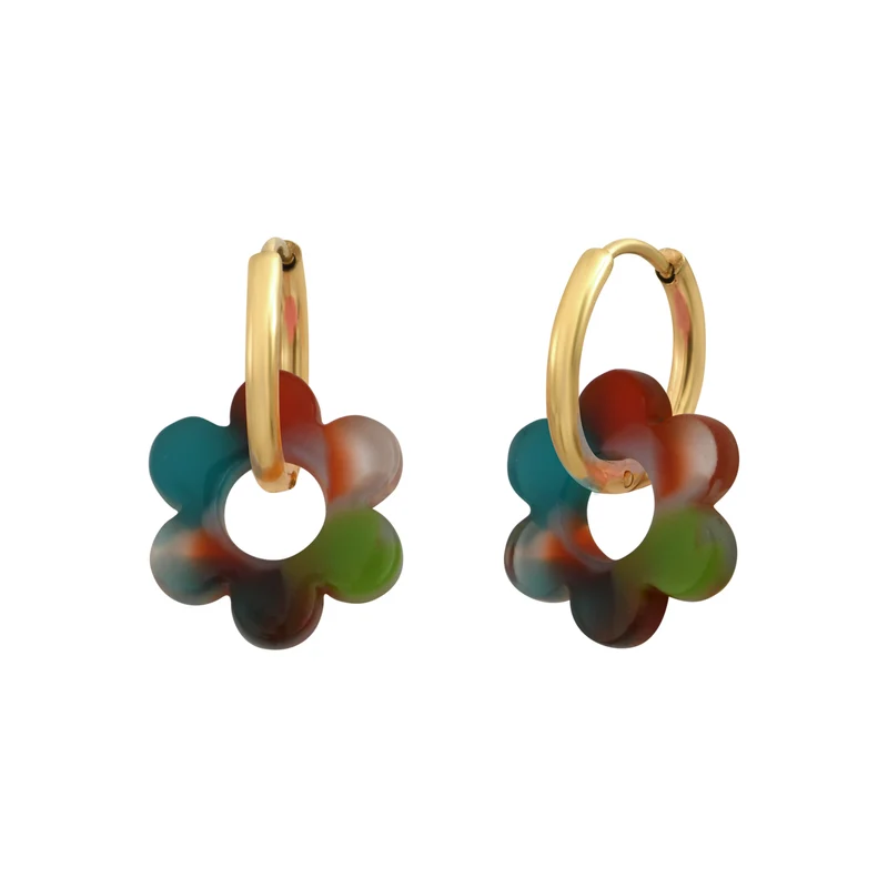 Boucles d'oreilles Flower 14mm