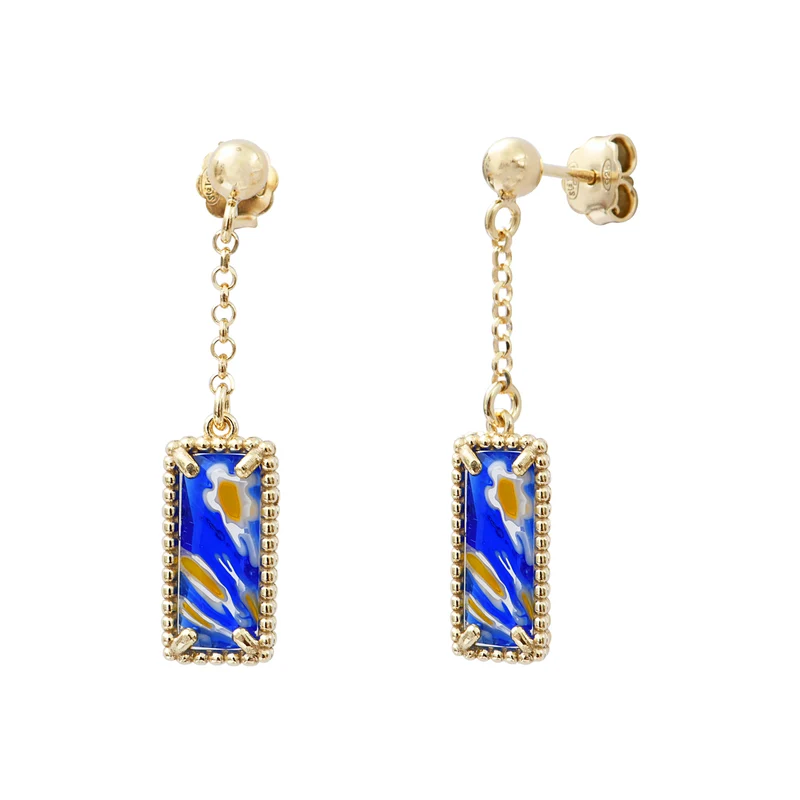 Boucles Murano Bleues