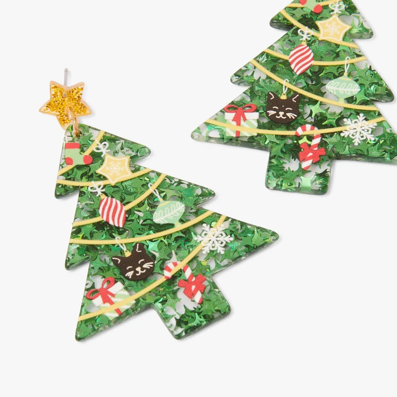 Boucles d'oreilles sapin guirlandes Collection Noël