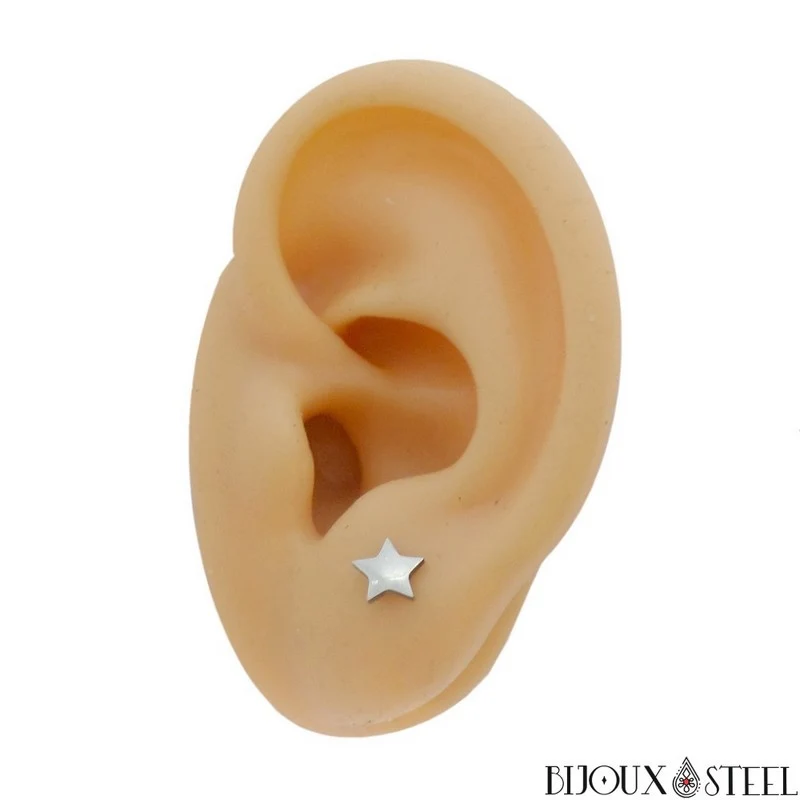 Boucles d'oreilles étoiles en acier inoxydable