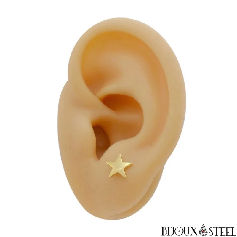 Boucles d'oreilles étoiles en acier inoxydable