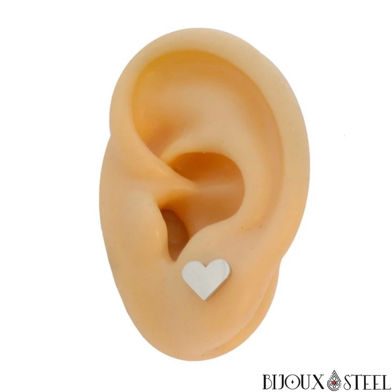 Boucles d'oreilles coeurs en acier inoxydable