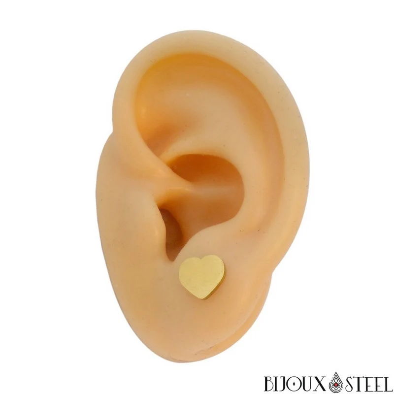 Boucles d'oreilles coeurs en acier inoxydable
