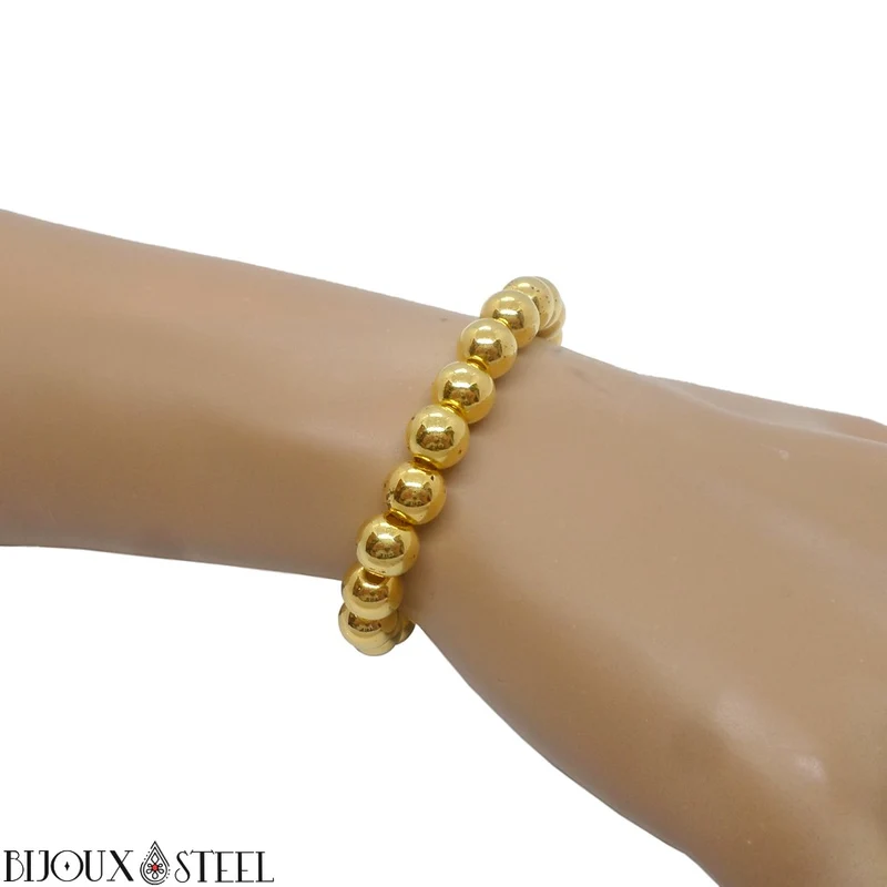 Bracelet de perles dorées