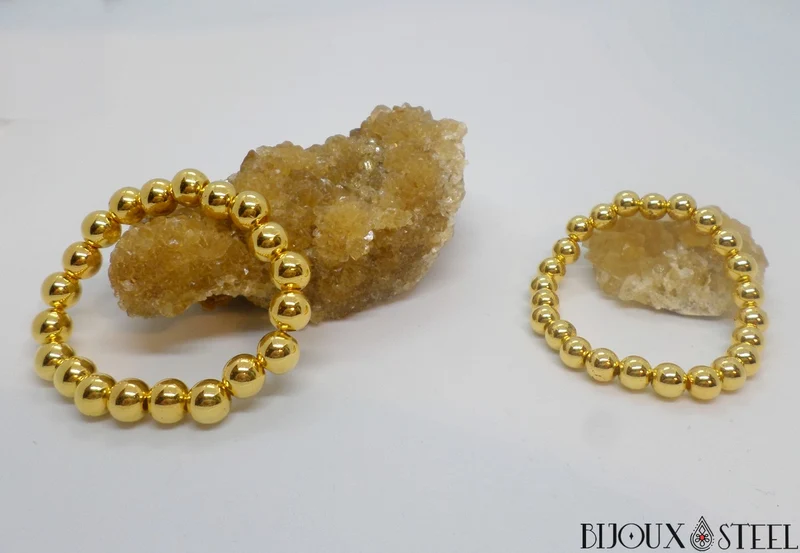 Bracelet de perles dorées