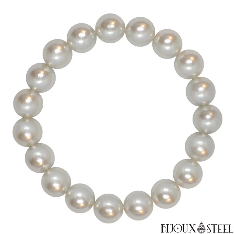 Bracelet de perles grises nacrées