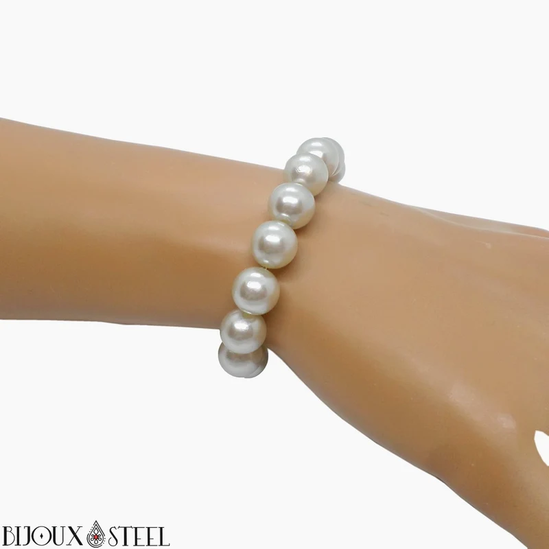 Bracelet de perles grises nacrées