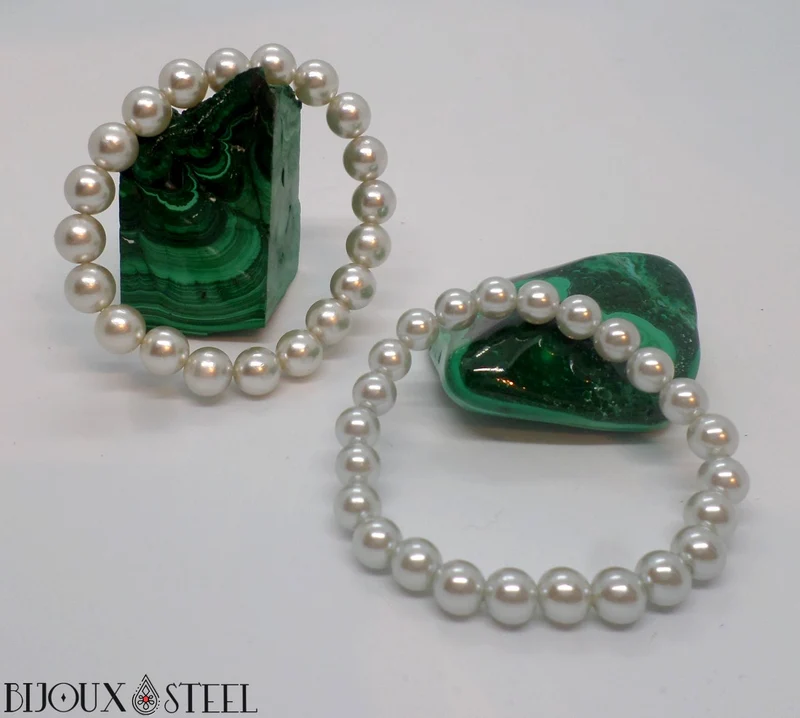 Bracelet de perles grises nacrées